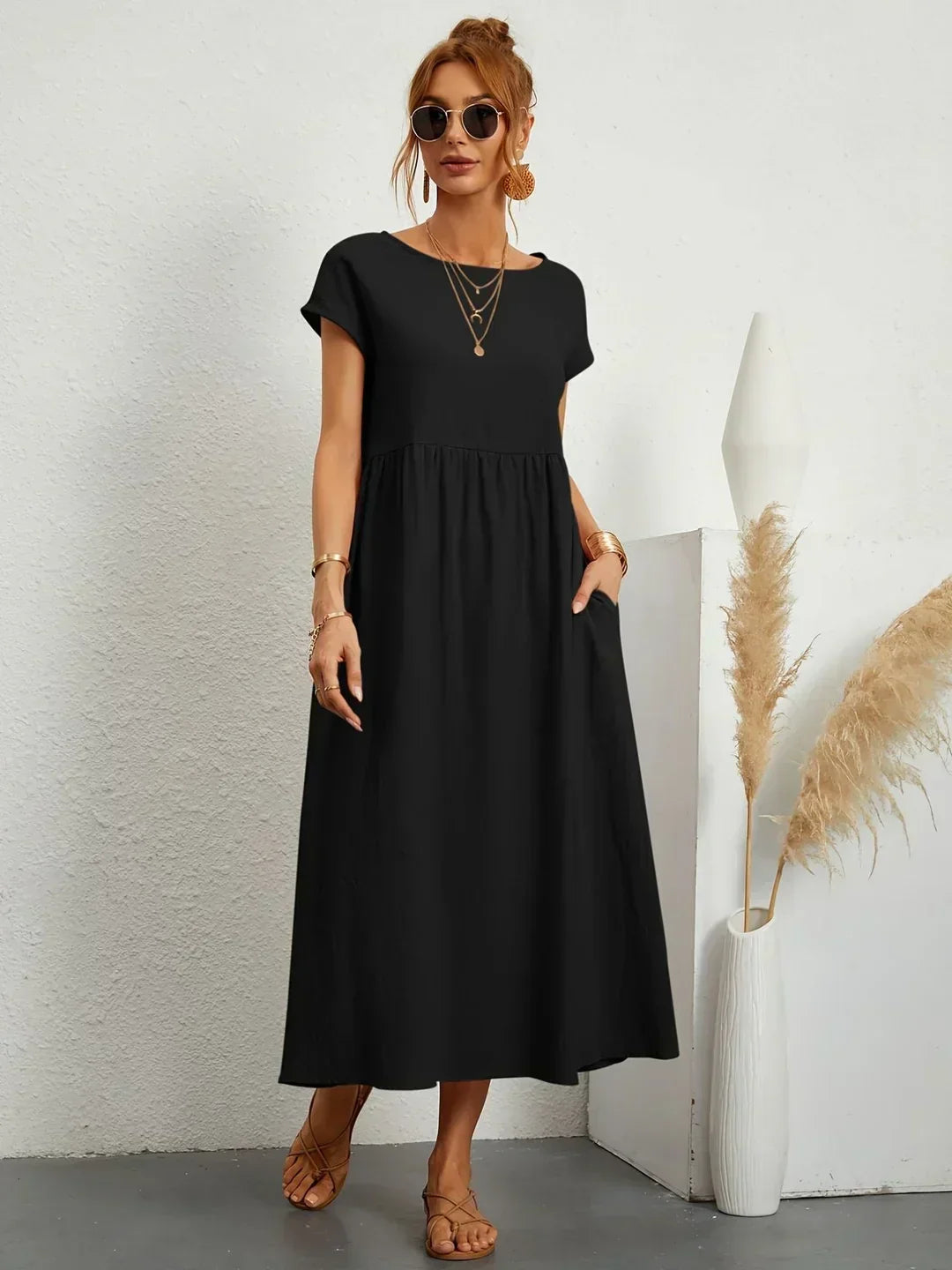 Gabrielle™ — Elegant Timeless Flowing Midi Dress