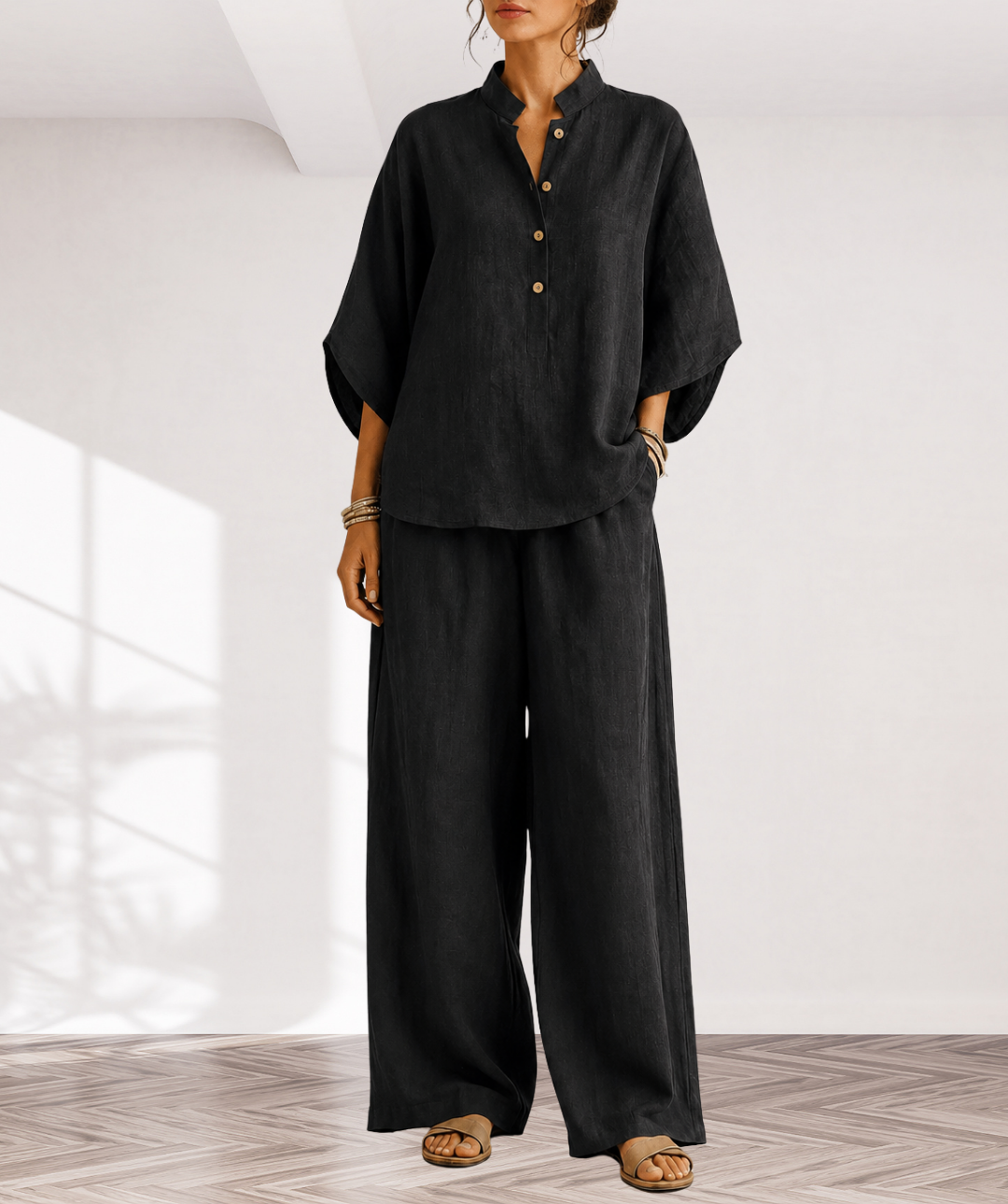 Maribel | Batwing Sleeves and Wide-Leg Pants