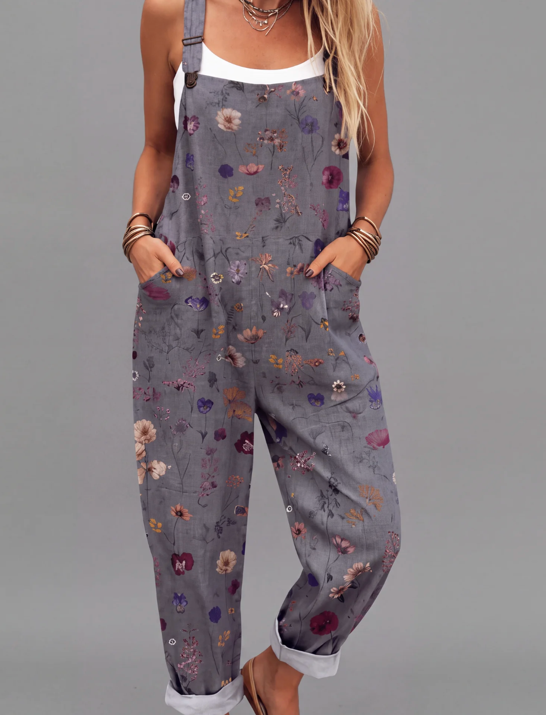 Comfortable Printed Dungarees